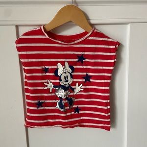 Gap Minnie Mouse Patriotic Red Stripe Shirt